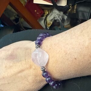 Amethyst and Rose Quartz Bracelet